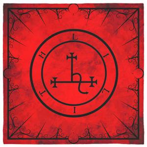VIKAMA Red Black Lilith Talisman Wallpaper Dark Witch Altar Cloth Ceremony Tarot Divination Tablecloth Tarot Card Tablecloth