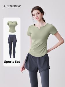 XIAOYING | Womens Short Sleeve Fitness Shirt Advanced Design for Pilates Yoga