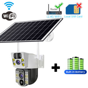 4K Ultra HD IP-type Wireless Smart Home Security Surveillance Camera with 4G SIM Card WIFI Solar Panel Outdoor Camera