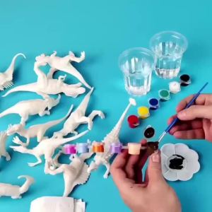 6pcs/8pcs DIY Coloring Dinosaur Toys Graffiti White Model Paintable Toy Childrens Creative Fill-in-the-Blank Puzzle Toy Gift