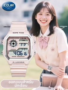COJR | Đồng Hồ Điện Tử Hình Vuông Hiển Thị Thời Gian Phong Cách Ins Đơn Giản Cho Nữ Sinh & Học Sinh