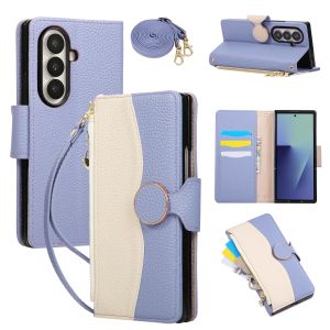 szhaiyu | Crossbody Zipper Wallet Card Holder Phone Case for Samsung Galaxy Z Fold Fold 8 Ultra 7 6 5 4 3 5G Lanyard PU Flip Leather Cover