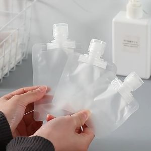 [SG STOCK]  Transparent Travel Portable Refill Bottle Lotion Shampoo Cosmetics Storage Bag Sealed Bag透明旅行便分装袋