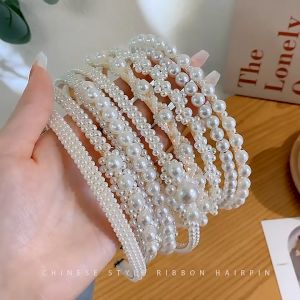 Korean Fashion Pearl Headband Womens Simple Retro Hair Accessories