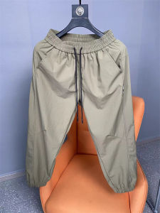 Quick Dry Casual Pants Elastic Waist Mens Loose Fit Cuffed Long Sports Trendy Brand Youthful Autumn Regular Thickness Daily Wear