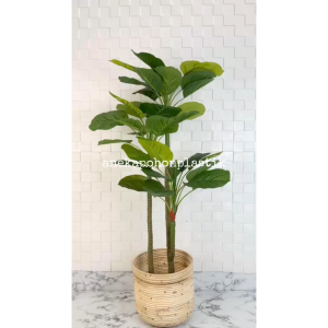 Pohon Hias Artificial Daun Apel T100 Latex Artificial Cover Rotan Ulir Dekorasi Rumah Hiasan Ruang Tamu
