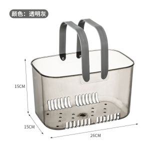 Japan Import Transparent Bath Basket Bath Basket Bathroom Wash Basket Carrying Basket Dormitory Students Bath Supplies Storage Basket