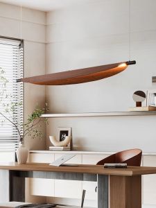Japanese Minimalist Style Restaurant Pendant Light Retro Leaf Tea House Bar Table Lamp Creative Personality Boutique Hotel Bookroom Long Table