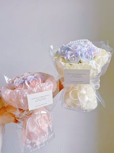 Classic Style Rose Bouquet Soap Flower Artificial Pearl to Give Mom Girls Birthday Gifts Creative Bridal Bouquet
