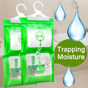3PCS Moisture Absorber Hanging Bags Hanging Closet Dehumidifier Bags Humidity Packs Wardrobe Moldproof Antihumidity Drying Bag