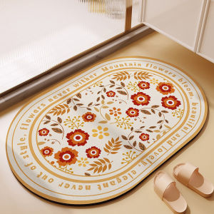 VIKAMA 1PC Modern Simple Light Luxury Bathroom Non-Slip Absorbent Mat Toilet Toilet Door Dirt Absorbent Quick Drying Mat