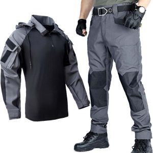 Tactical Uniform Workwear Resistant Training Suit Camo Pants Men Clothes Outfit Combat Shirts Airsoft Paintball Mens Army Set