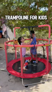 Upgraded 3 IN 1 Trampoline For Kids With Ring-shaped Handrail Baby Safety Jumper Indoor Bouncing Bed