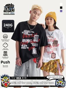 Lion Vintage Patchwork Print Short Sleeve T Shirt Cotton Couples Tshirt