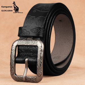 Kangaroo | Retro Embossed Pure Leather Belt