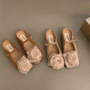 Spring and Autumn New Fairy Style Flowers French Toe Semi-slippers Womens Shoes Lazy Temperament Sandals