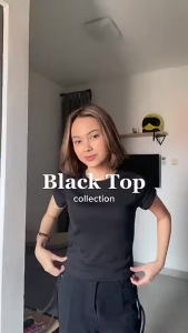 (COD) OH Fashio Blouse Tiffanya Crop Top Basic Rib #2A82