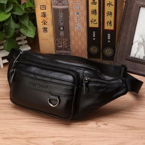 Nam Da Thật Chính Hãng Da Eo Hông Túi Retro Da Tự Nhiên Đeo Ngang Ngực Hông Bum Dây Túi Cổ Du Lịch Ví