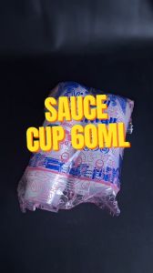 Sauce Cup 60 ml isi 50 pcs Wadah Tempat Saos Sambal Plastik Thinwall Klip