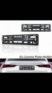 2Pcs Black EU Standard License Plate Holder Bracket Frame Anti-corrosion Waterproof Durable Car Auto Accessories Mount Cover