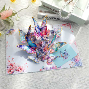 New 2025 Teachers Day Greeting Card Floral Bouquet Thank You Gift Elegant 3D Folded Card Style Celebration Supplies