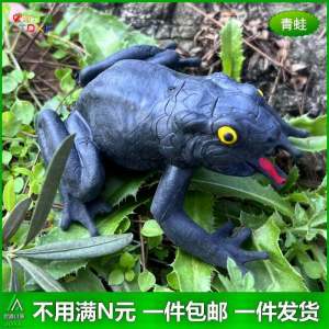 Soft Rubber Simulation Frog Black Kindergarten Kids Toy Play House Cognitive Puzzle Scary Spoof Animal Model