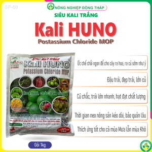 [COMBO 2 GÓI] Siêu Kali trắng Kali HUNO Potassium Chloride M0P – Hoa Tươi Chắc Trái Củ Bự (Gói 1kg)