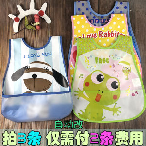 ผ้ากันเปื้อนเด็กแบบป้องกันน้ำหนาป้องกันรอยเปื้อน ทรง 3 มิติ กันน้ำ ขนาดใหญ่ เหมาะสำหรับเด็ก 6 เดือนถึง 6 ปี