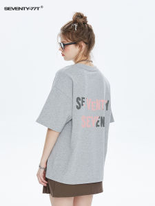 เสื้อยืดแขนสั้นผู้หญิง คอลเลกชั่นฤดูร้อน ดีไซน์ตัวอักษร ทรงหลวม คอกลม ผ้าฝ้าย 100% ทรงหลวม สไตล์ลำลอง