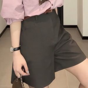 Quần Short Ống Rộng Ống Đứng Cạp Cao Rộng Rãi Đa Năng Thường Ngày Mùa Hè 2025 Cho Nữ Quần Dài Năm Phần