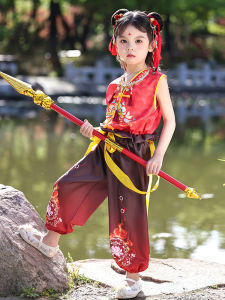 Childrens Anime Costume Set Na Zha Performance Clothes Halloween Cosplay Soft Chinese Style Boys Girls Hanfu Outfit