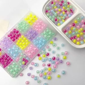 50/100Pcs 8/10mm Colorful Faceted Round Acrylic Beads To Make Bracelets Necklace Diy Bead Handmade Craft Jewelry Making Material