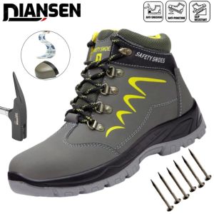 Waterproof  Indestructible Men Safety Shoes Construction Steel Toe Work Boots Non Slip Navy Platform Botas For Men Shoes
