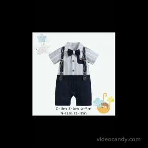 JUMPER PESTA BAYI LAKI 3IN1 JUMPER BOWTIE SUSPENDER