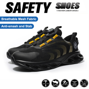 Steel Toe Safety Shoes Man Anti-Smash Anti-Puncture Comfortable Work Shoes Fashion Sneaker Lightweight Protective Work Boots Men