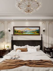 Retro decorative painting for the dining room a full-width horizontal American-style wall art for the living room