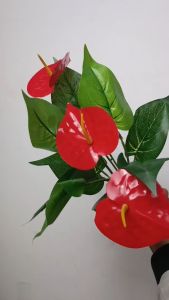 Bunga Anthurium Merah Artificial Dekorasi Wedding - AF45