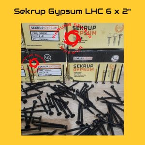 (1 Box) Sekrup Gypsum Hitam 6 x 2 / Skrup Gipsum 5CM