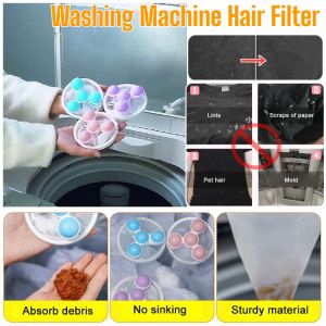 Reusable Lint Remover Balls for Laundry Washing Machine Hair Filter Mesh Bag Laundry Ball Lint Remover