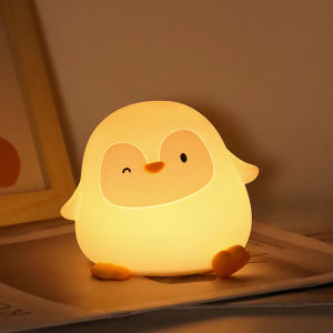 Frog Hedgehog Puppy Penguin LED Bedside Night Light Patting Light Charging and Dimming Timer Desktop Decoration Christmas Gift