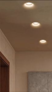 WHITE GYPSUM LED RECESSED TRIMLESS SPOTLIGHT LIGHTING | ROUND / SQUARE