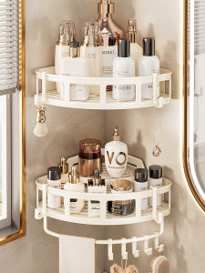 Giá Treo Tường Tam Giác Trắng Phòng Tắm Không Cần Khoan Ba Lớp Bằng Hợp Kim Nhôm Phong Cách Bắc Cực Để Đựng Đồ Dùng Vệ Sinh Cá Nhân