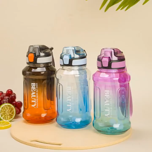 Portable Outdoor Water Bottle Leakproof BPA Free With Strap Tritan Plastic Sports Cup Large Capacity Travel Fitness