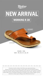 Sandal Pria Bahan Kulit Working R-38 Sandal kasual pria dewasa