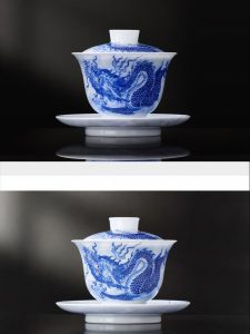 JINGDEZHEN | Hand-painted Blue and White Three Talent Gaiwan High-end Home Tea Set