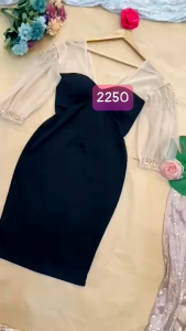 MYDU SHOP – Đầm Cúp Ngực MS 2250 – Thiết Kế Tay Lưới Thời Thượng