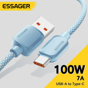Essager 7A USBA Type C Cable 100W Type C Macaron Data Cable USB2.0 Fast Charging Cable Type-C For Huawei Samsung OPPO VIVO Xiaomi Honor Oneplus Realme Fast Charging Cord