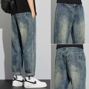 DIZHOUHU | Quần Jeans Nam Vintage Ôm Dáng Thẳng Mùa Hè