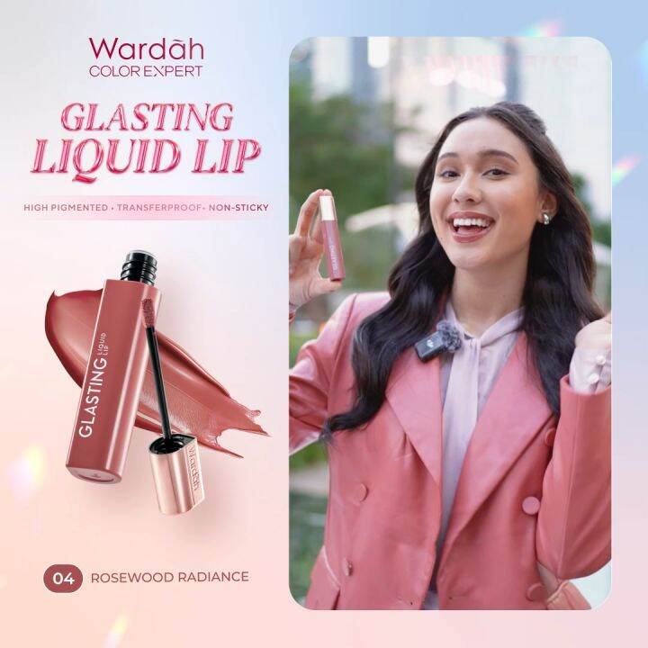 New Wardah Glasting Liquid Lip Hi Pigmented Glass Color Ringan