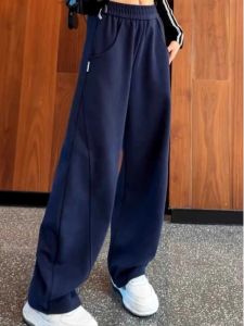 High Waist Straight Leg Sweatpants Womens New 2025 Loose Casual Sports Khaki Wide Leg Banana Pants Spring Autumn